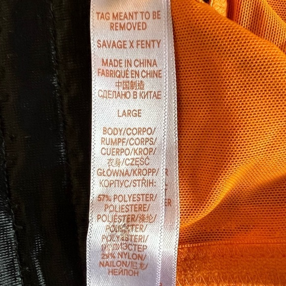 SAVAGE X FENTY All Over Me Lace Bandeau Bralette Tiger Stripe Lace Orange Ginger - Picture 12 of 14